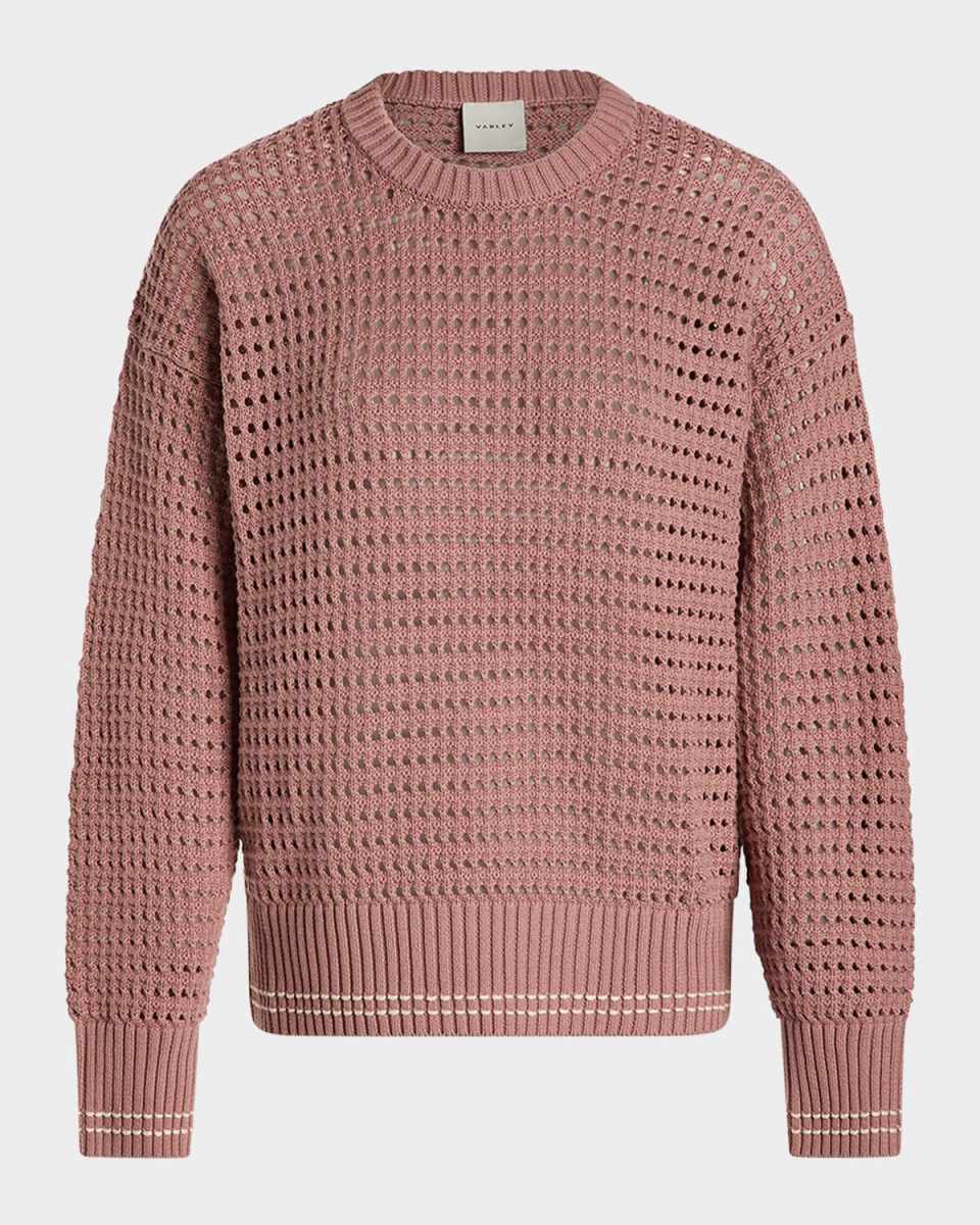 Fox Crochet-Knit Crewneck Sweater